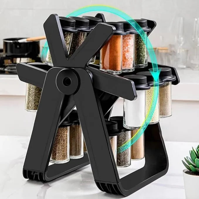 18 Jar Revolving Spice Rack Organizer - 360° Rotating